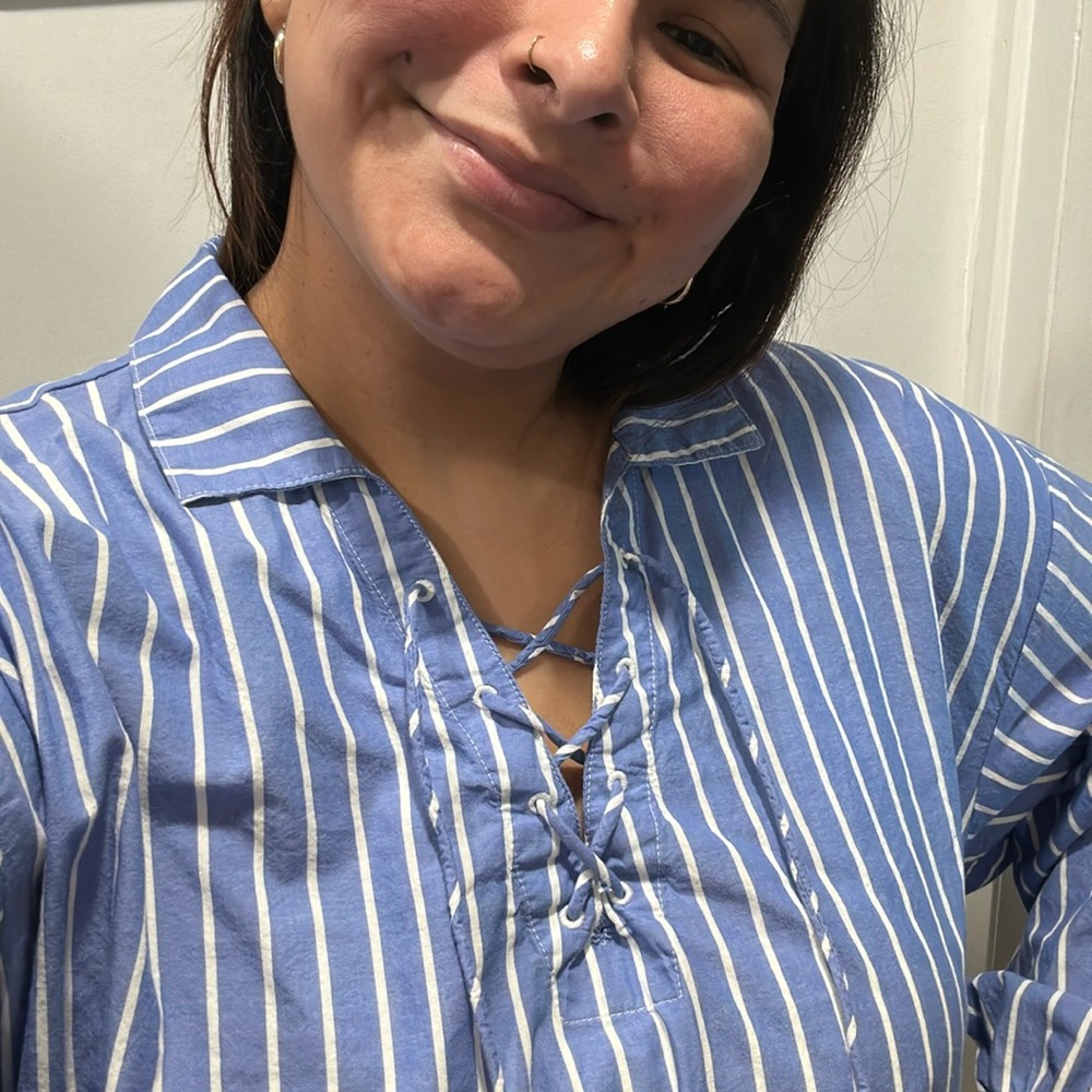 Blue stripe shirt xxl